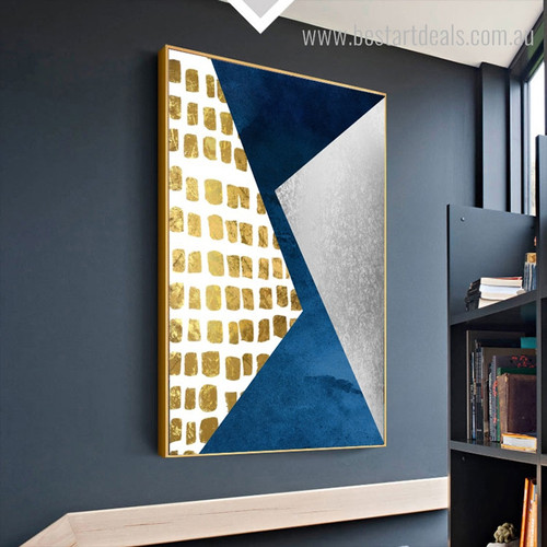 Two Triangles Abstract Modern Geometric Painting Photo Canvas Print for Wall Ornament