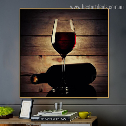 Hooch Framed Modern Food and Beverages Effigy Photo Canvas Print for Room Wall Garnish