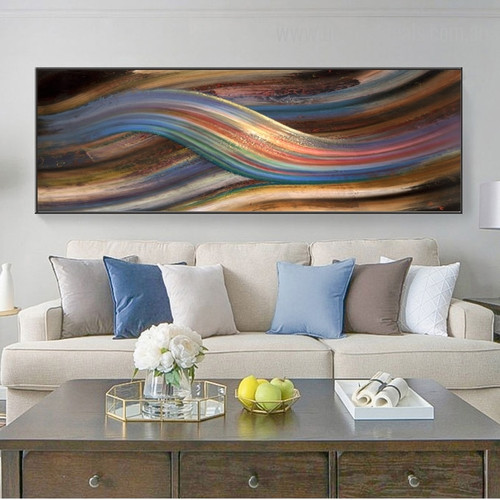 Rainbow Abstract Framed Modern Panoramic Resemblance Photo Canvas Print for Room Wall Assortment