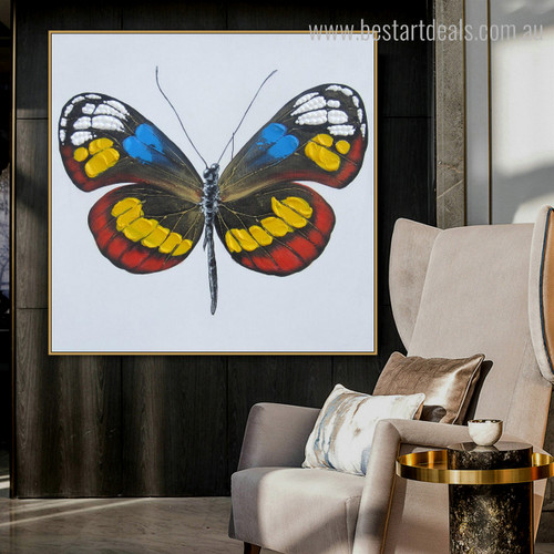 Colorific Butterly Animal Abstract Modern Framed Painting Photo Canvas Print for Living Room Wall Decor