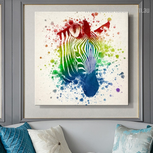 Shot Zebra Abstract Modern Framed Effigy Image Canvas Print for Room Wall Outfit