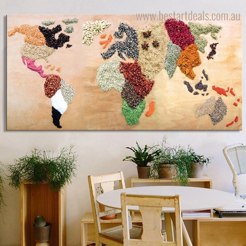 Buy Food Ingredients Map Canvas Print Wall Art Decor.