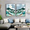 Green Mounts Landscape Nature Contemporary Framed Painting Image Canvas Print for Room Wall Decoration