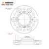 Mishimoto Wheel Spacers - 5x112 - 66.5 - 20 - M14 - Black - MMWS-015-200BK Technical Drawing