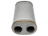 afe MACH Force-Xp Muffler 2-1/2 IN ID Offset/Dual x 18 IN L x 8 IN W x 5 IN H - Oval Body - 49M00033 Photo - Unmounted
