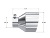 MBRP Universal T304 Stainless Steel Tip 2.5in ID / 5in OD Out / 6.5in Length Angle Cut Single Wall - T5190 Photo - Close Up