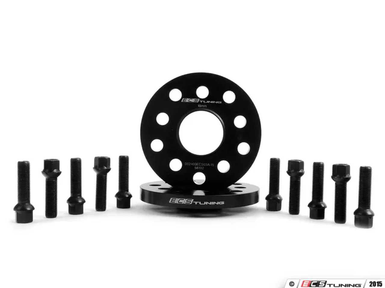ECS Wheel Spacer & Bolt Kit - 15mm With Black Ball Seat Bolts - ES