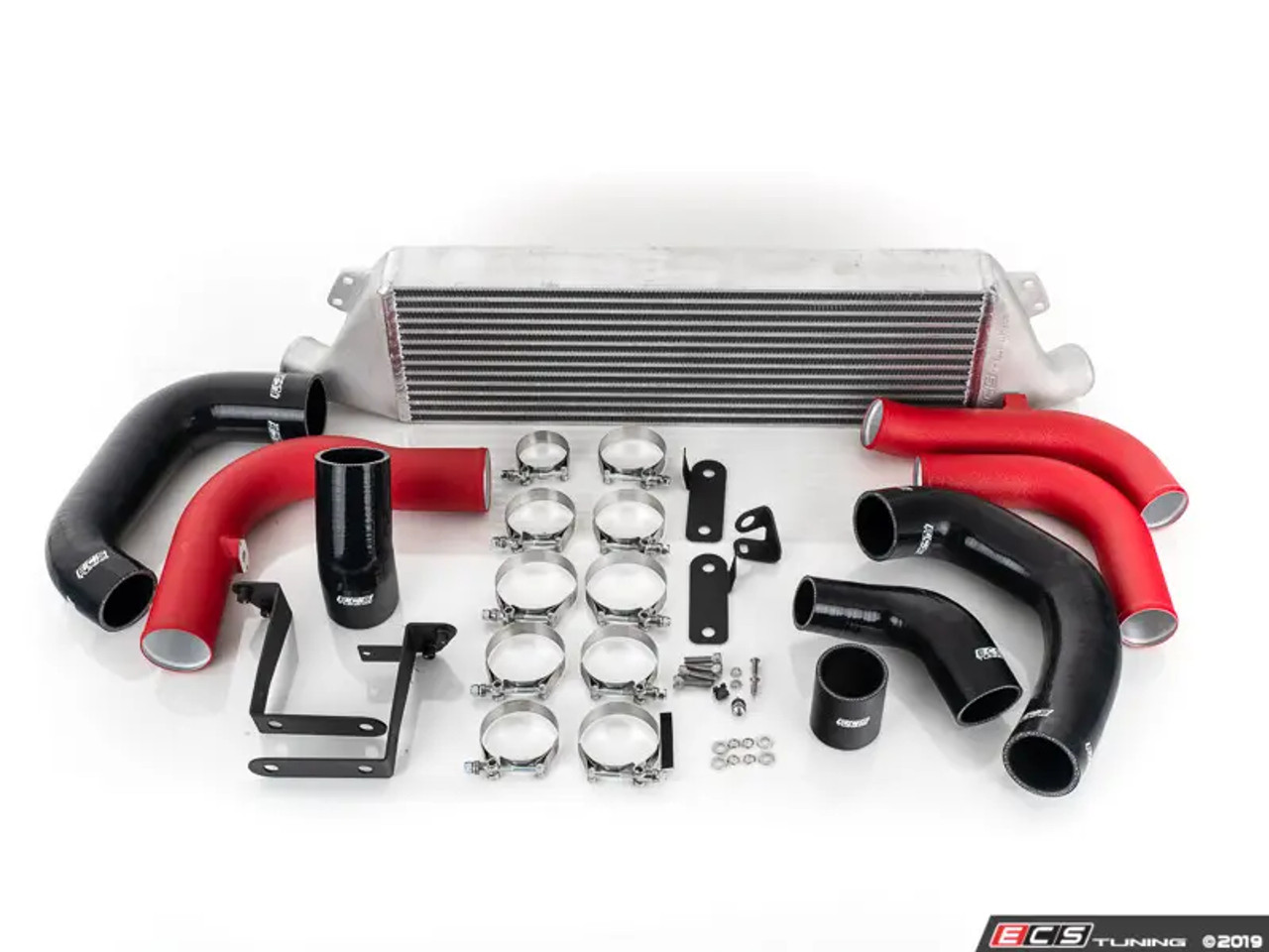 MK7 Front Mount Intercooler Kit - With Red ECS Charge Pipes - ES