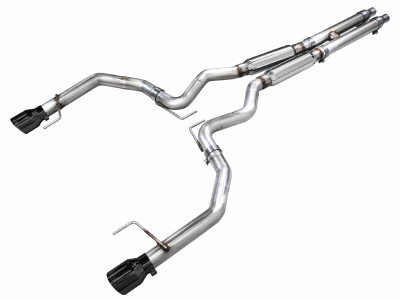 AWE 2024 Ford Mustang GT Fastback S650 RWD Track Edition Catback Exhaust w/ Dual Diamond Black Tips - 3020-33650 Photo - Primary