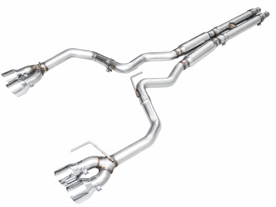 AWE 2024 Ford Mustang GT Fastback S650 RWD Track Edition Catback Exhaust w/ Quad Chrome Silver Tips - 3020-42650 Photo - Primary
