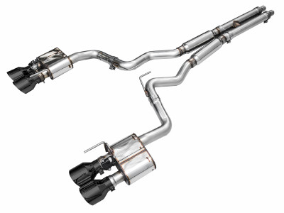 AWE 2024 Ford Mustang Dark Horse S650 RWD SwitchPath Catback Exhaust w/ Quad Diamond Black Tips - 3025-43375 Photo - Primary