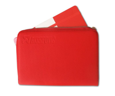 Akrapovic Leather Zip Notebook (S) - Red - 800941 User 1