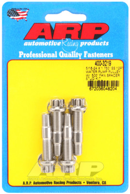 ARP 5/16-24 X 1.750 SS 12pt water pump pulley w/ .500in fan spacer stud kit - 400-3219 Photo - Primary