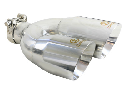 aFe Takeda 2.5in 304 Stainless Steel Clamp-on Exhaust Tip Drivers Side 2.5in Inlet 4inDual- Polished - 49T25484-P122 Photo - Primary