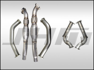 Exhaust - COMPLETE High-Flow Cat Downpipes with Integrated Baffle System (JHM Combo) for the B8 S4-S5 Q5-SQ5 C7 A6-A7 3.0T - JHM-B8C7DPHFCIBS30T-RP-CMBO