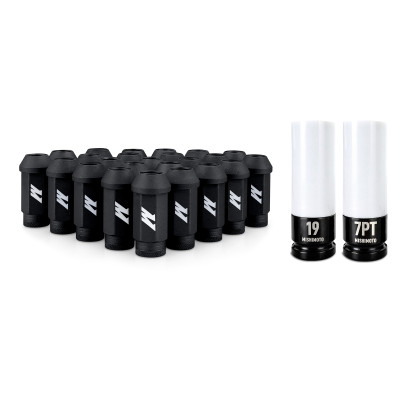 Mishimoto Steel Locking Lug Nuts M14x1.5 24pc Set Black - MMLG-M14-24LBK Photo - Primary