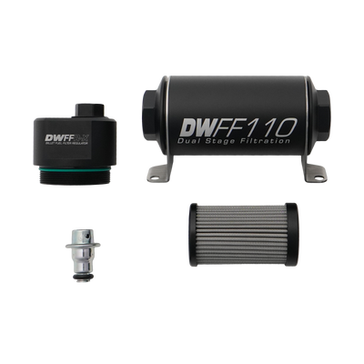 DeatschWerks DWFFR-X 110mm Billet Fuel Filter Regulator - 10 Micron - 8-FFR-110-010K Photo - Primary