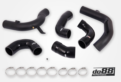 do88 Audi/Seat/Skoda/Volkswagen 1.8T/2.0T (MQB) do88 Intercooler Pressure Pipes w/Black Hoses - TR-340-DO88-3-S Photo - Primary