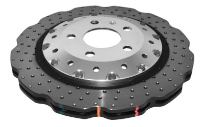 DBA 16-19 Audi R8 Iron Rotor Front 5000 Series Drilled Rotor w/Silver Hat - DBA52834WSLVXD Photo - Primary