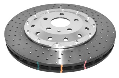 DBA 12-13 Audi TT Quattro RS (370mm Front Rotor) Front 5000 Series Drilled Rotor w/Silver Hat - DBA52842SLVXD Photo - Primary