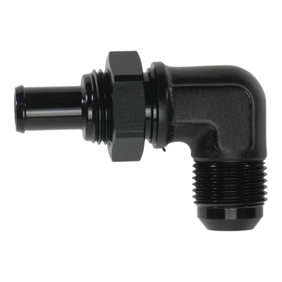 DeatschWerks 10AN Male Flare Bulkhead to 1/2in Hose Barb 90-Degree - 6-02-0794-B Photo - Primary
