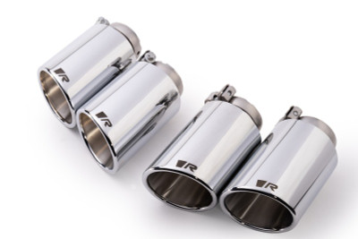 Remus Stainless Steel 102mm Angled/Angled Rolled Edge Chrome Tail Pipe Set (Quad Tips) - 0046 70SSR User 1