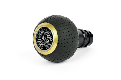 BFI GS2 Heavy Weight Shift Knob - Black Air Leather / Black Anodized w/ Gold Top (VW/Audi Manual) - GS2S-G