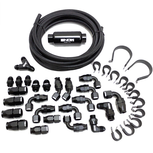 Snow Performance 10AN Braided Stainless Fuel Line Kit - Black Line - SNF-60001B User 1