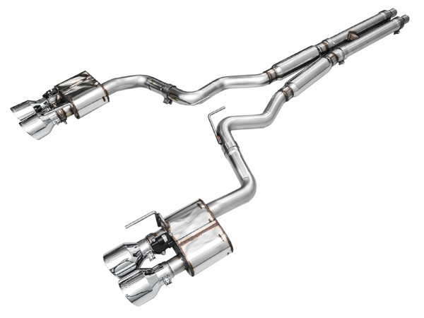 AWE 2024 Ford Mustang Dark Horse S650 RWD SwitchPath Catback Exhaust w/ Quad Chrome Silver Tips - 3025-42375 Photo - Primary