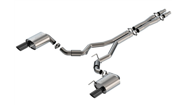 Borla 2024 Ford Mustang GT 5.0L V8 w/o Active Exhaust S-Type Cat-Back Exhaust System - Black Chrome - 140960BC Photo - Primary