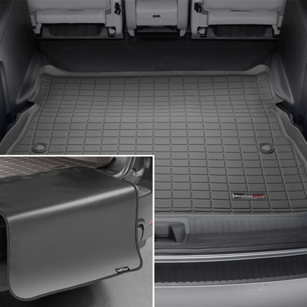 WeatherTech 22-23 Ford Explorer Incl. ST/Hybrid Seatback Cargo Liners HP w/ Bumper Protector - Black - 401510IMSK Photo - Primary