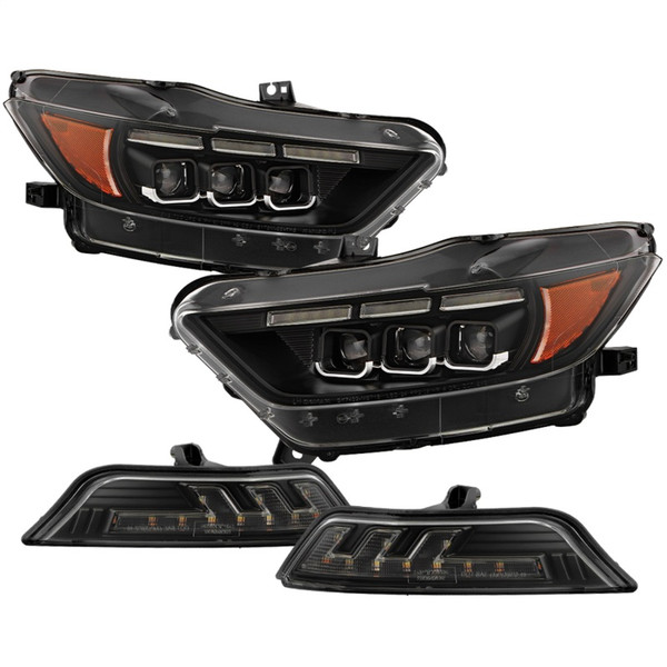 Spyder 15-17 Ford Mustang LED Headlights - Black (PRO-YD-FM15AP-GRSB-SET-BK) - 5089335 Photo - Primary