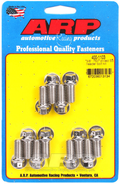 ARP 3/8 x .750 drilled SS header bolt kit - 400-1103 Photo - Primary