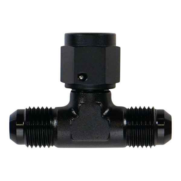 DeatschWerks 6AN Male Flare to Female Flare Swivel Tee on 90 - 6-02-0777-B Photo - Primary
