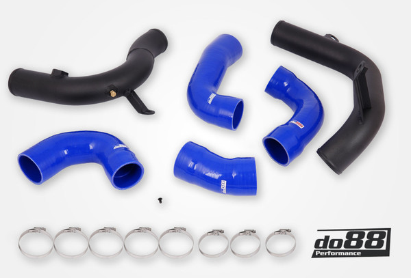 do88 Audi/Seat/Skoda/Volkswagen 1.8T/2.0T (MQB) do88 Intercooler Pressure Pipes w/Blue Hoses - TR-340-DO88-3-B Photo - Primary