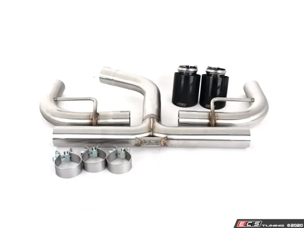 MK7.5 GTI (2019 - 2021) Muffler Delete Kit - With 4.0" Black Chrome Tips - ES#3579181