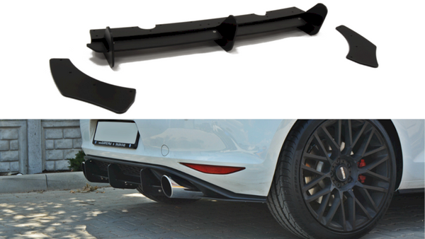 VW GOLF MK7 GTI Rear Diffuser With Side Splitters - VW-GO-7-GTI-CNC-RS1A
