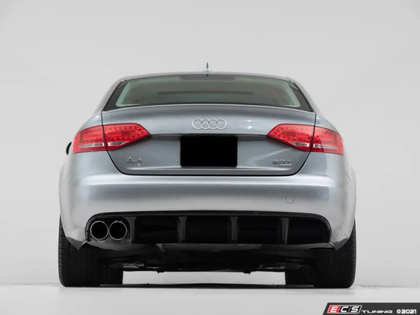 Audi B8 A4 Pre Facelift Non S-Line Rear Diffuser - Single Outlet - Gloss Black - ES#4445776