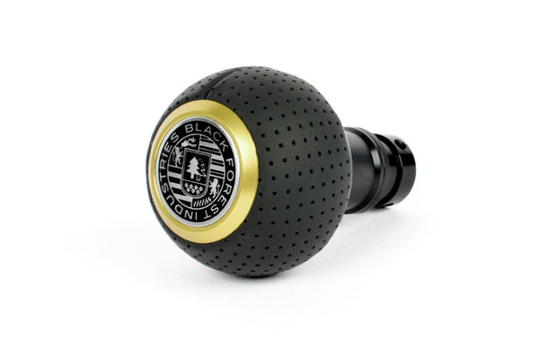 BFI GS2 Heavy Weight Shift Knob - Black Air Leather / Black Anodized w/ Gold Top (VW/Audi Manual) - GS2S-G