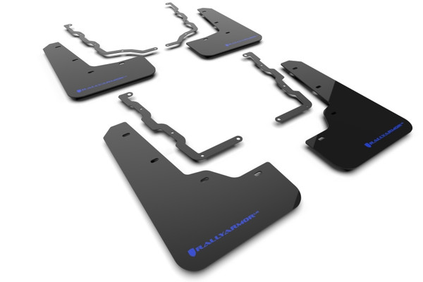 Rally Armor 20-22 Ford Puma ST Black Mud Flap w/ Blue Logo - MF86-UR-BLK-BL Photo - Primary