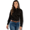 Ringers Western Pentecost River Womens Half Button Work Shirt - Black / Melon