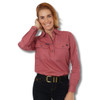 Ringers Western Pentecost River Womens Half Button Work Shirt - Dusty Rose