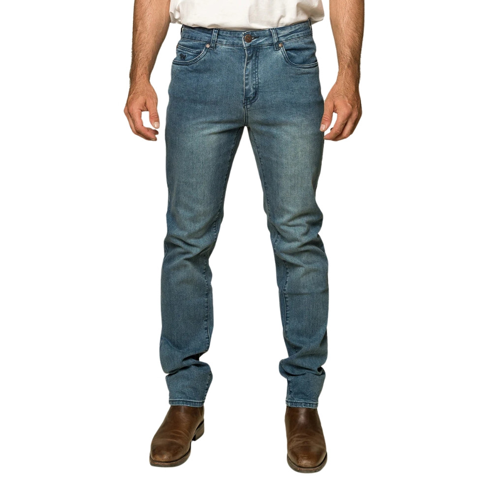 Ringers Western Burke Mens Tapered Leg Jeans Light Blue