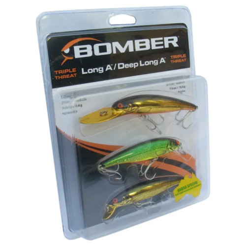 Bomber  Assorted Colurs Lure Pack of 3