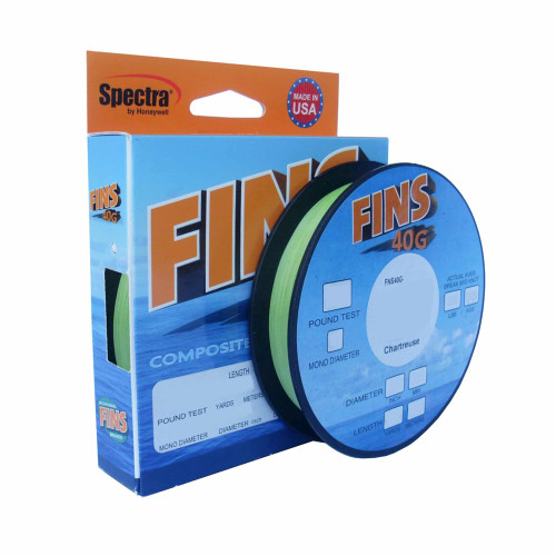 FINS 40G Braided Fishing Line Chartreuse 150YD