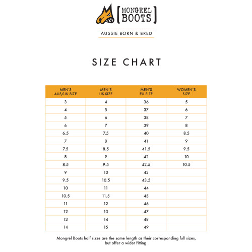 Mongrel Boots 561050 (size chart)