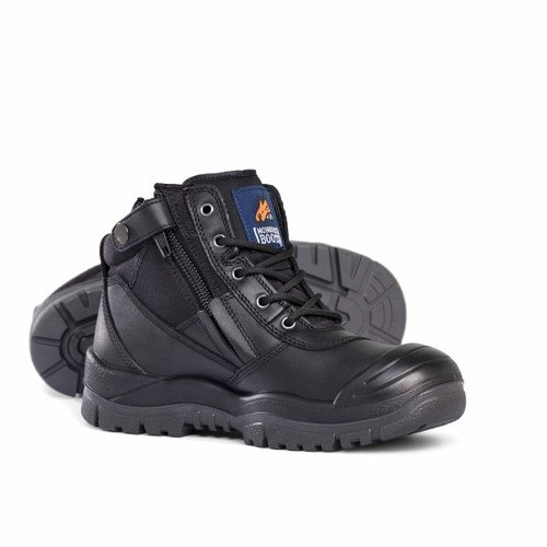 Mongrel Boots 461020 ZipSider Safety Work Boot w/scuff cap Black