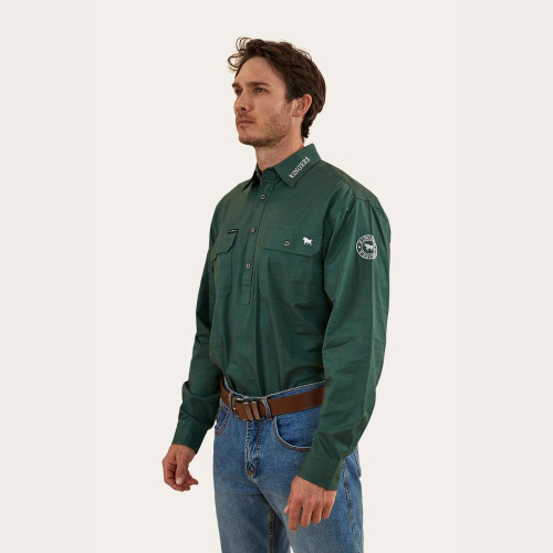 Ringers Western Kreiger Mens Half Button Work Shirt - Pine Ringers Western Kreiger Mens Half Button Work Shirt - Pine