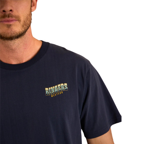 Ringers Western Buckin Barra Mens Loose Fit T-Shirt -  Navy