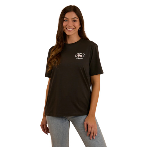 Ringers Western Hometown Womens Loose Fit T Shirt - Charcoal